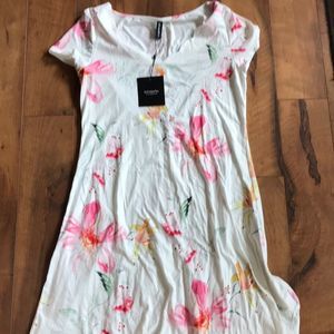 White and floral dress